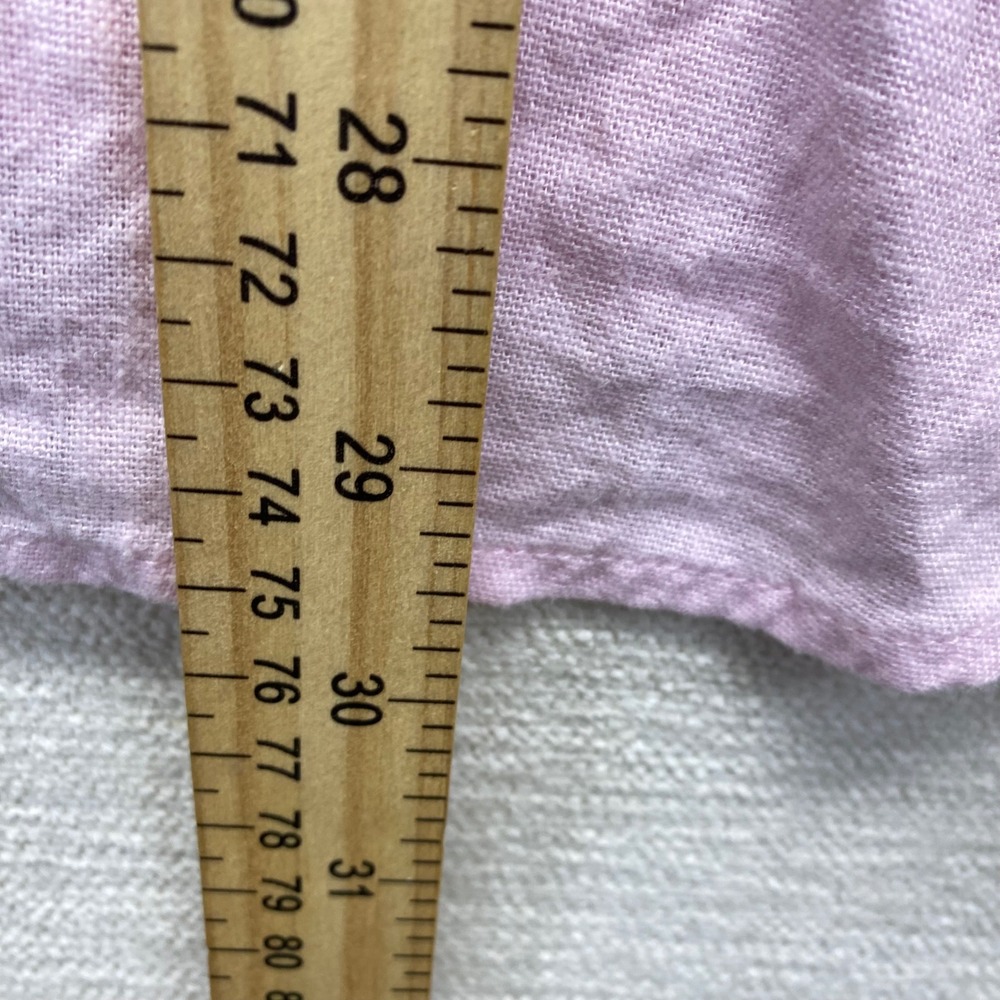 Orvis Pink Linen Blend Long Sleeve Roll Tabs Button Front Shirt‎ Women XXL - Picture 7 of 10
